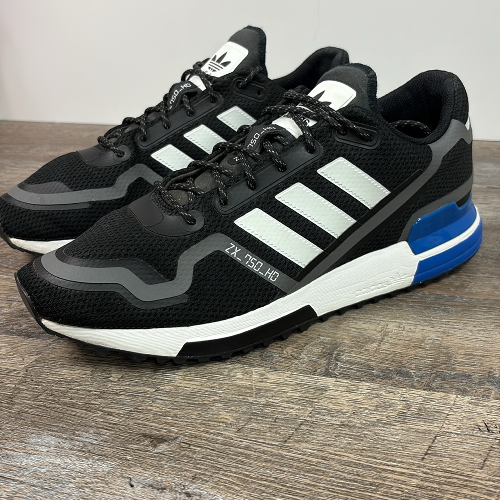 Adidas Originals ZX 750 HD Black Grey Blue Sneakers Men’s Size 11.5 FW4019